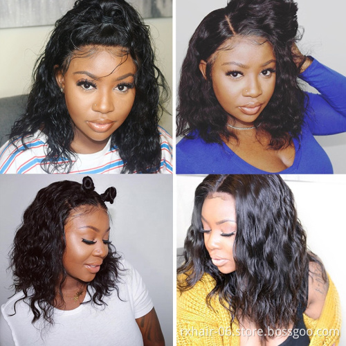 ISEE Short Bob Xbl Natural Wave 10A Virgin Unprocessed Human Hair Suppliers Glue Brazilian Hd Transparent 360 Lace Frontal Wig